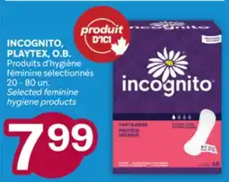 Brunet INCOGNITO, PLAYTEX, O.B. Produits d'hygiène féminine sélectionnés offer