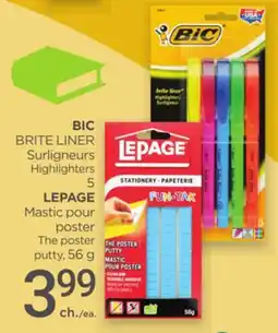 Proxim BIC BRITE LINER Highlighters, LEPAGE The poster putty offer