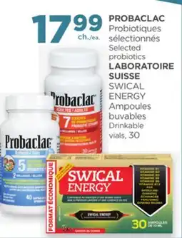 Proxim PROBACLAC Selected probiotics, LABORATOIRE SUISSE SWICAL ENERGY Drinkable vials offer