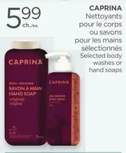 Proxim CAPRINA Selected body washes or hand soaps offer