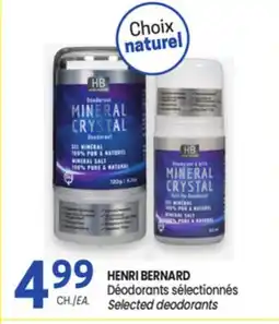 Uniprix HENRI BERNARD Déodorants sélectionnés/Selected deodorants offer