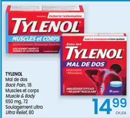 Uniprix TYLENOL Mal de dos/Back Pain, Muscles et corps/Muscle & Body Soulagement ultra/Ultra Relief offer