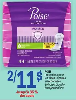 Uniprix POISE Protections pour les fuites urinaires sélectionnées/Selected bladder leak protections offer