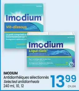 Uniprix IMODIUM Antidiarrhéiques sélectionnés/Selected antidiarrheals offer