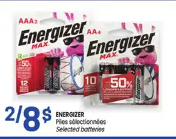 Uniprix ENERGIZER Piles sélectionnées/ Selected batteries offer