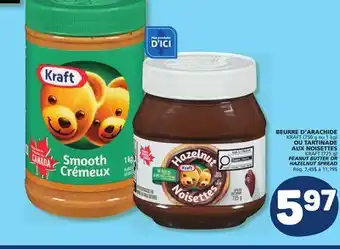 Marché Bonichoix KRAFT PEANUT BUTTER OR HAZELNUT SPREAD offer