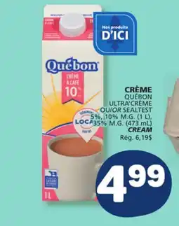 Marché Bonichoix QUÉBON SEALTEST 5%, 10% M.G. (1 L), 35% M.G. (473 mL) CREAM offer