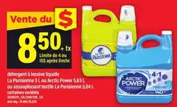 Maxi DÉTERGENT À LESSIVE LIQUIDE LA PARISIENNE 5 L OU ARCTIC POWER 5,63 L offer
