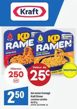 Maxi BOL RAMEN FROMAGÉ KRAFT DINNER, 95/97 G offer