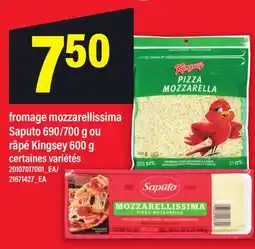 Maxi FROMAGE MOZZARELLISSIMA SAPUTO, 690/700 G OU RÂPÉ KINGSEY offer