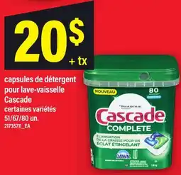 Maxi CAPSULES DE DÉTERGENT POUR LAVE-VAISSELLE CASCADE, 51/67/80 UN offer