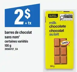 Maxi BARRES DE CHOCOLAT SANS NOM offer