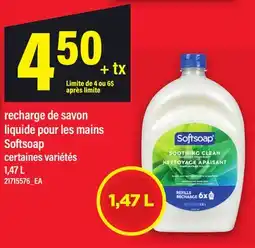 Maxi RECHARGE DE SAVON LIQUIDE POUR LES MAINS SOFTSOAP offer