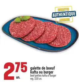 Marché Adonis GALETTE DE BOEUF KAFTA OU BURGER | BEEF PATTIES KAFTA OR BURGER offer