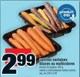 Super C carottes nantaises douces ou multicolores | sweet or multicoloured nantes carrots offer
