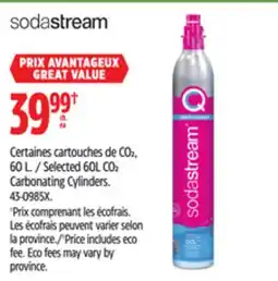 Canadian Tire Sodastream Selected 60L CO2 Carbonating Cylinders offer