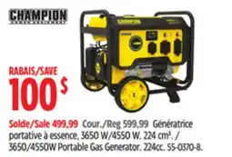 Canadian Tire Champion 3650/4550W Portable Gas Generator offer