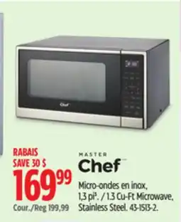 Canadian Tire Masterchef 1.3 Cu-Ft Microwave, Stainless Steel offer