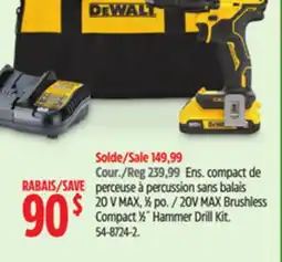 Canadian Tire 20V MAX Brushless Compact 1⁄2˝ Hammer Drill Kit offer