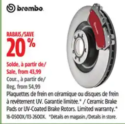 Canadian Tire Ceramic Brake Pads or UV-Coated Brake Rotors offer