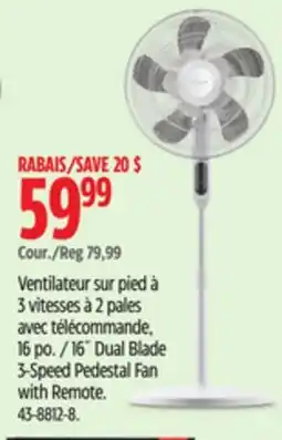 Canadian Tire Noma 16˝ Dual Blade 3-Speed Pedestal Fan with Remote offer