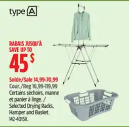 Canadian Tire Selected Drying Racks, Hamper and Basket offer