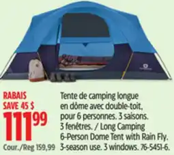 Canadian Tire Long Camping 6-Person Dome Tent with Rain Fly offer