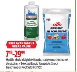 Canadian Tire Selected Liquid Algaecide, Shock Treatment or Pool Salt offer