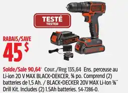 Canadian Tire BLACK+DECKER 20V MAX Li-Ion 3⁄8˝ Drill Kit offer
