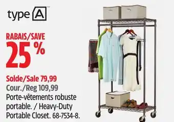 Canadian Tire Heavy-Duty Portable Closet offer