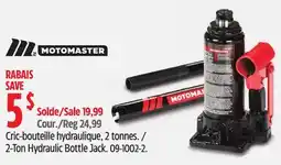 Canadian Tire MOTOMASTER 2-Ton Hydraulic Bottle Jack offer
