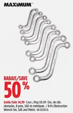 Canadian Tire 8-Pc Obstruction Wrench Set, SAE and Metric offer