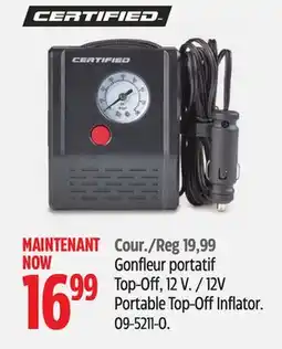 Canadian Tire Certified 12V Portable Top-Off Inflator offer