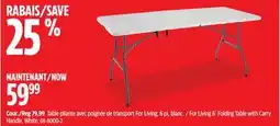 Canadian Tire For Living 6´ Folding Table with Carry Handle offer