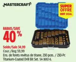 Canadian Tire Mastercraft 230-Pc Titanium-Coated Drill Bit Set offer