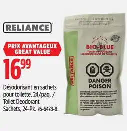Canadian Tire Reliance Toilet Deodorant Sachets offer