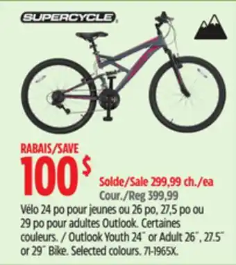 Canadian Tire Supercycle Outlook Youth 24˝ or Adult 26˝, 27.5˝ or 29˝ Bike offer