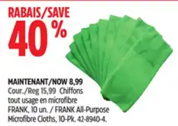 Canadian Tire FRANK All-Purpose Microfibre Cloths, 10-Pk offer