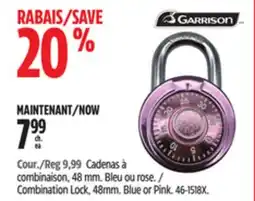Canadian Tire Garrison Combination Lock offer