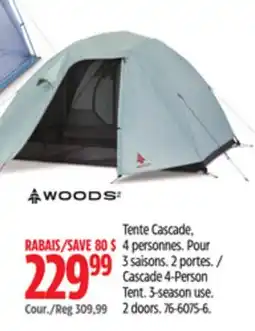 Canadian Tire Woods Cascade 4-Person Tent offer