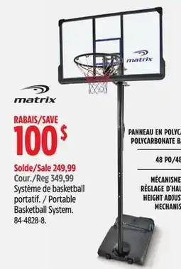 Canadian Tire Portable Basketball System offer