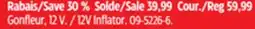 Canadian Tire MOTOMASTER 12V Inflator offer