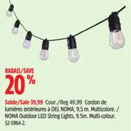 Canadian Tire NOMA Outdoor LED String Lights, 9.5m offer