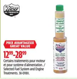 Canadian Tire LUCAS Selected Fuel System and Engine Treatments offer