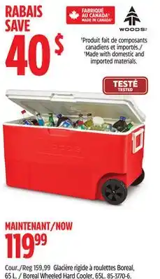 Canadian Tire Woods Boreal Wheeled Hard Cooler offer