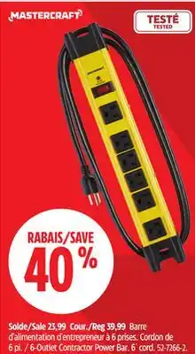 Canadian Tire 6-Outlet Contractor Power Bar offer
