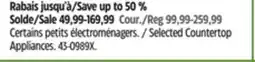 Canadian Tire Selected Countertop Appliances offer