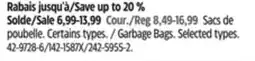 Canadian Tire Simplicité Garbage Bags offer