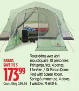 Canadian Tire Outbound 10-Person Dome Tent with Screen Room offer