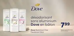 Jean Coutu Dove Aluminium Free Deodorant Stick offer